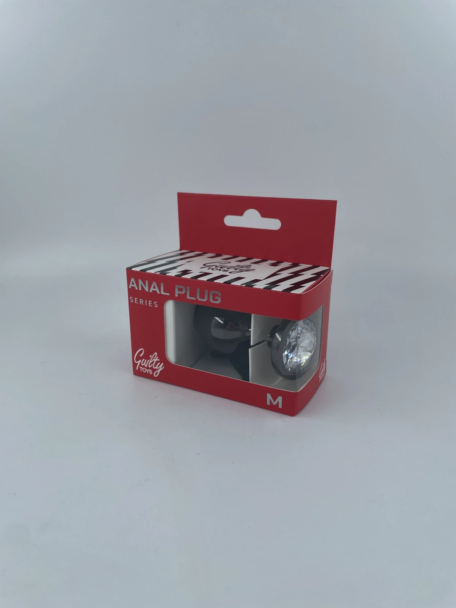 Dop Anal Dark Anal Plug Medium, Metal, Transparent, Guilty Toys, #4, Erotic24.ro