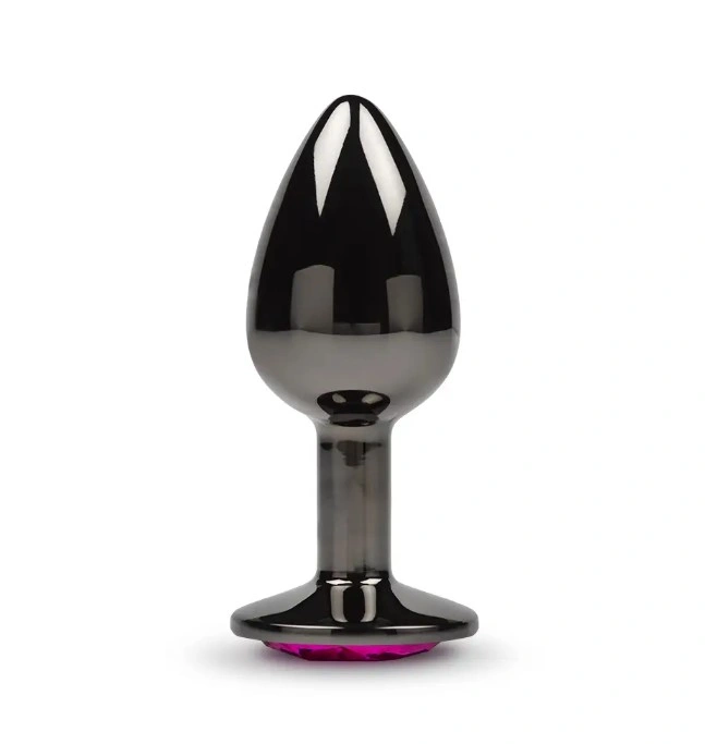 Dop Anal Dark Anal Plug Medium, Metal, Roz Inchis, Guilty Toys, Nr. 3, Erotic24.ro