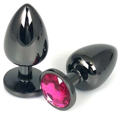 Dop Anal Dark Anal Plug Medium, Metal, Roz Inchis, Guilty Toys