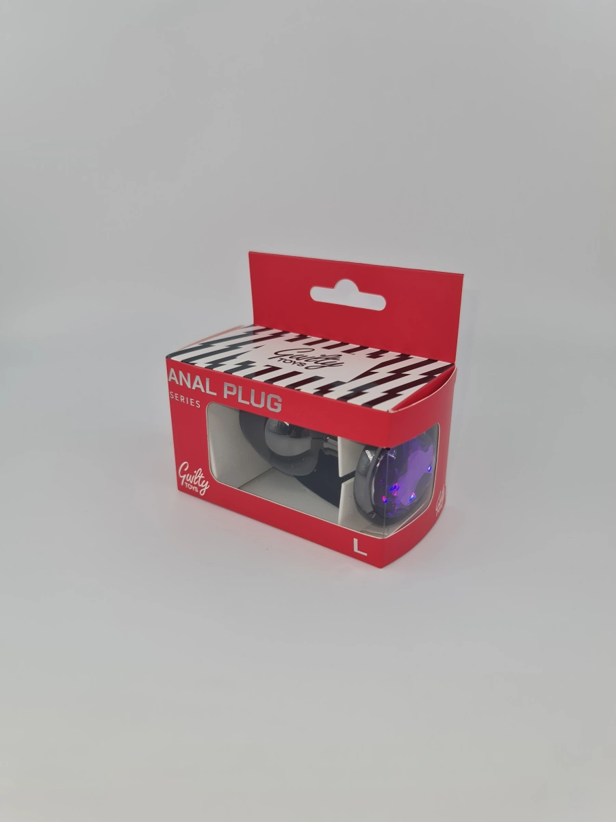 Dop Anal Dark Anal Plug Large, Metal, Violet, Guilty Toys, Nr. 2, Erotic24.ro