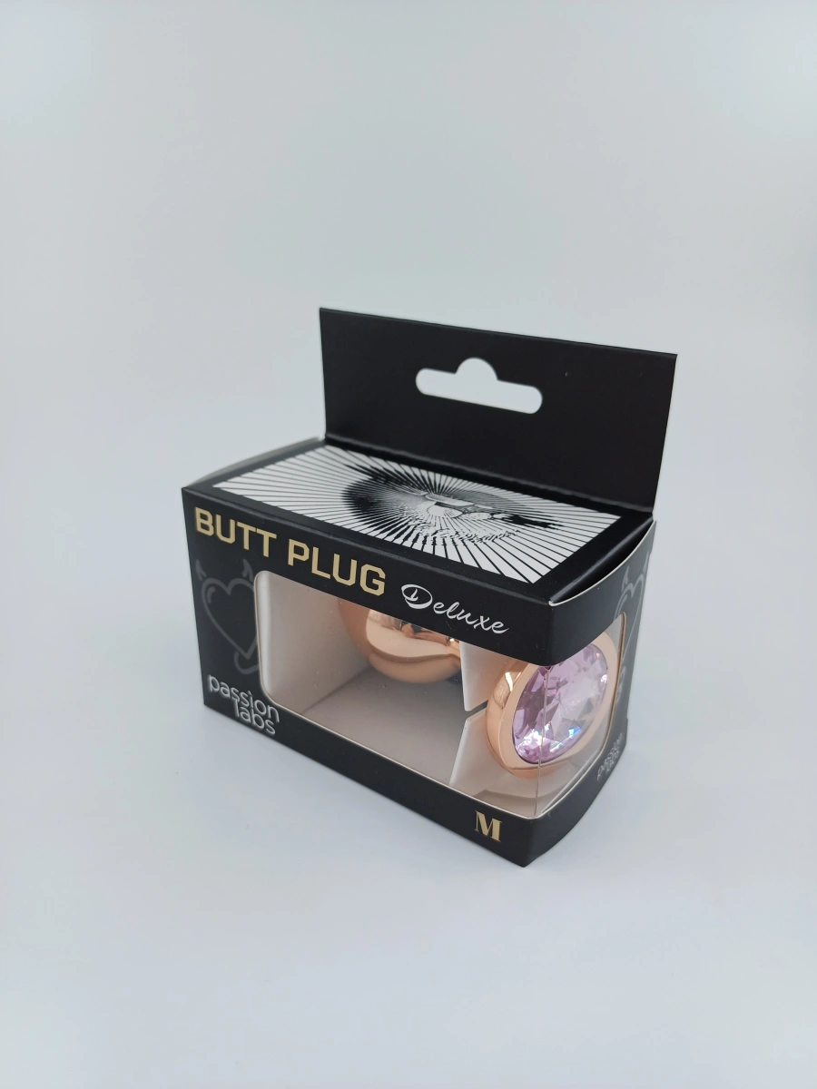 Dop Anal Charm Anal Plug Medium, Rose Gold, Piatra Roz Deschis, Passion Labs, #2, Erotic24.ro