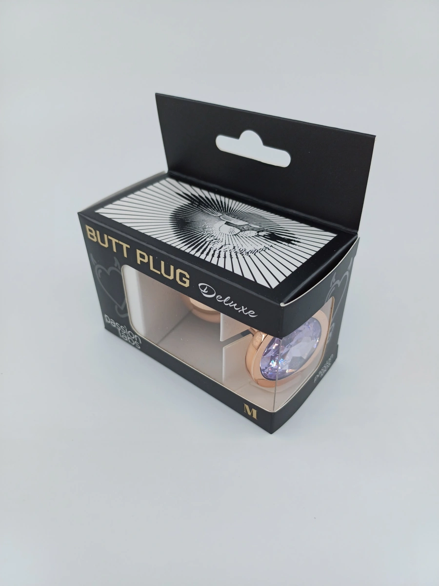 Dop Anal Charm Anal Plug Medium, Rose Gold, Piatra Mov Deschis, Passion Labs, #2, Erotic24.ro