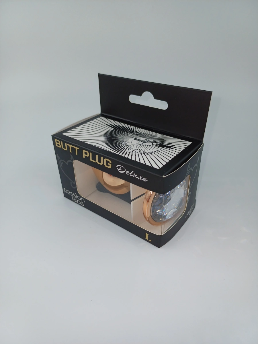 Dop Anal Charm Anal Plug Large, Rose Gold, Piatra Transparenta, Passion Labs, #2, Erotic24.ro