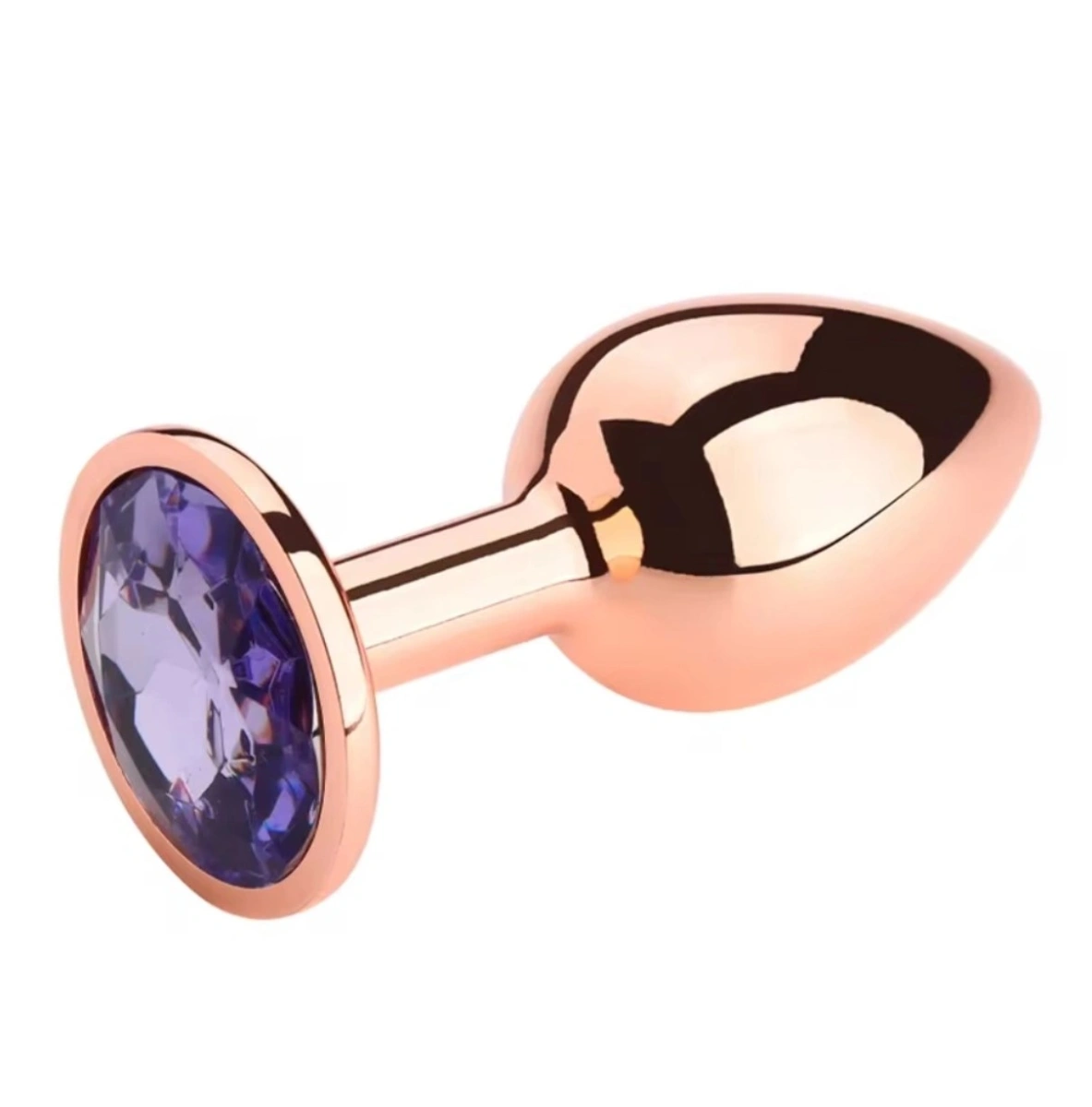 Dop Anal Charm Anal Plug Large, Rose Gold, Piatra Mov Deschis, Passion Labs