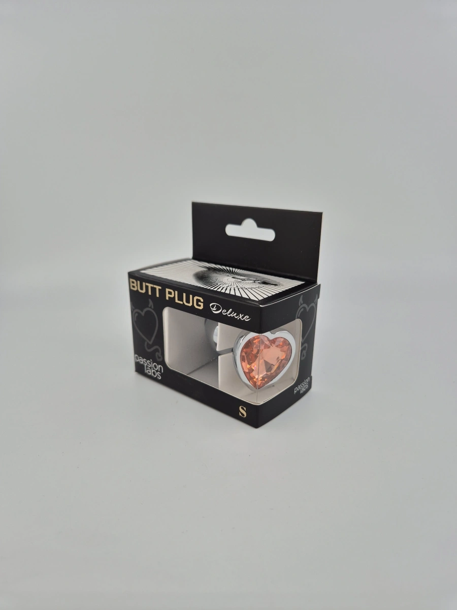 Dop Anal Hearty Buttplug, Small, Argintiu/Portocaliu, Passion Labs, #3, Erotic24.ro