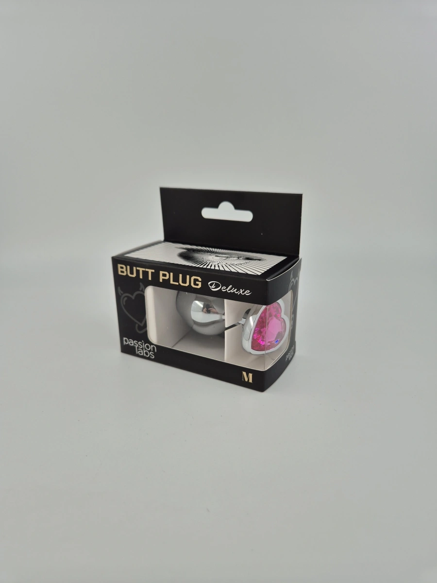 Dop Anal Hearty Buttplug, Medium, Argintiu/Roz Inchis, Passion Labs, #2, Erotic24.ro