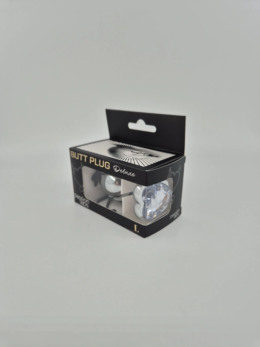 Dop Anal Hearty Buttplug, Large, Argintiu/Transparent, Passion Labs, #4, Erotic24.ro