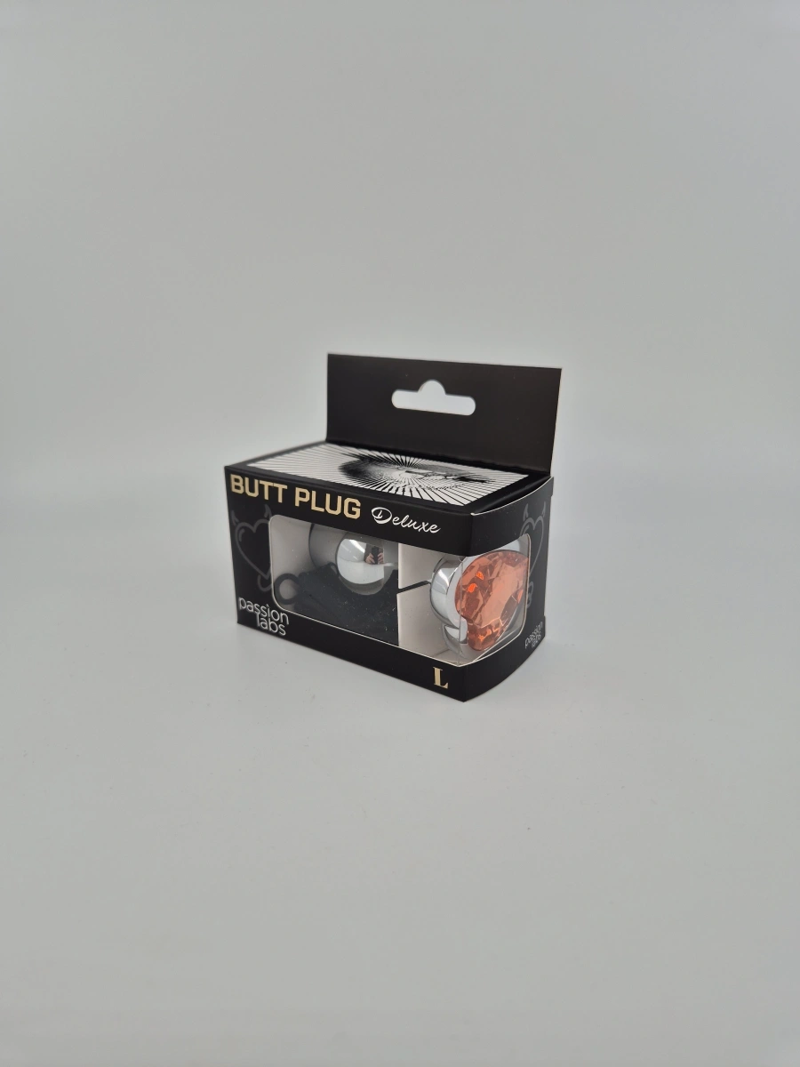 Dop Anal Hearty Buttplug, Large, Argintiu/Portocaliu, Passion Labs, #4, Erotic24.ro