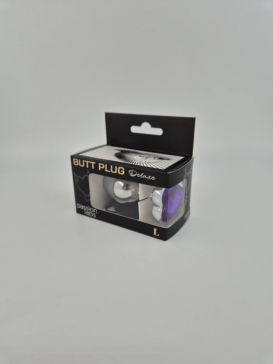 Dop Anal Hearty Buttplug, Large, Argintiu/Mov Inchis, Passion Labs, #4, Erotic24.ro