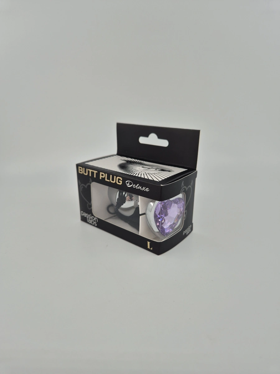 Dop Anal Hearty Buttplug, Large, Argintiu/Mov Deschis, Passion Labs, #3, Erotic24.ro