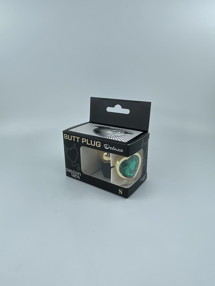 Dop Anal Hearty Buttplug, Small, Auriu/Verde Inchis, Passion Labs, Nr. 2, Erotic24.ro