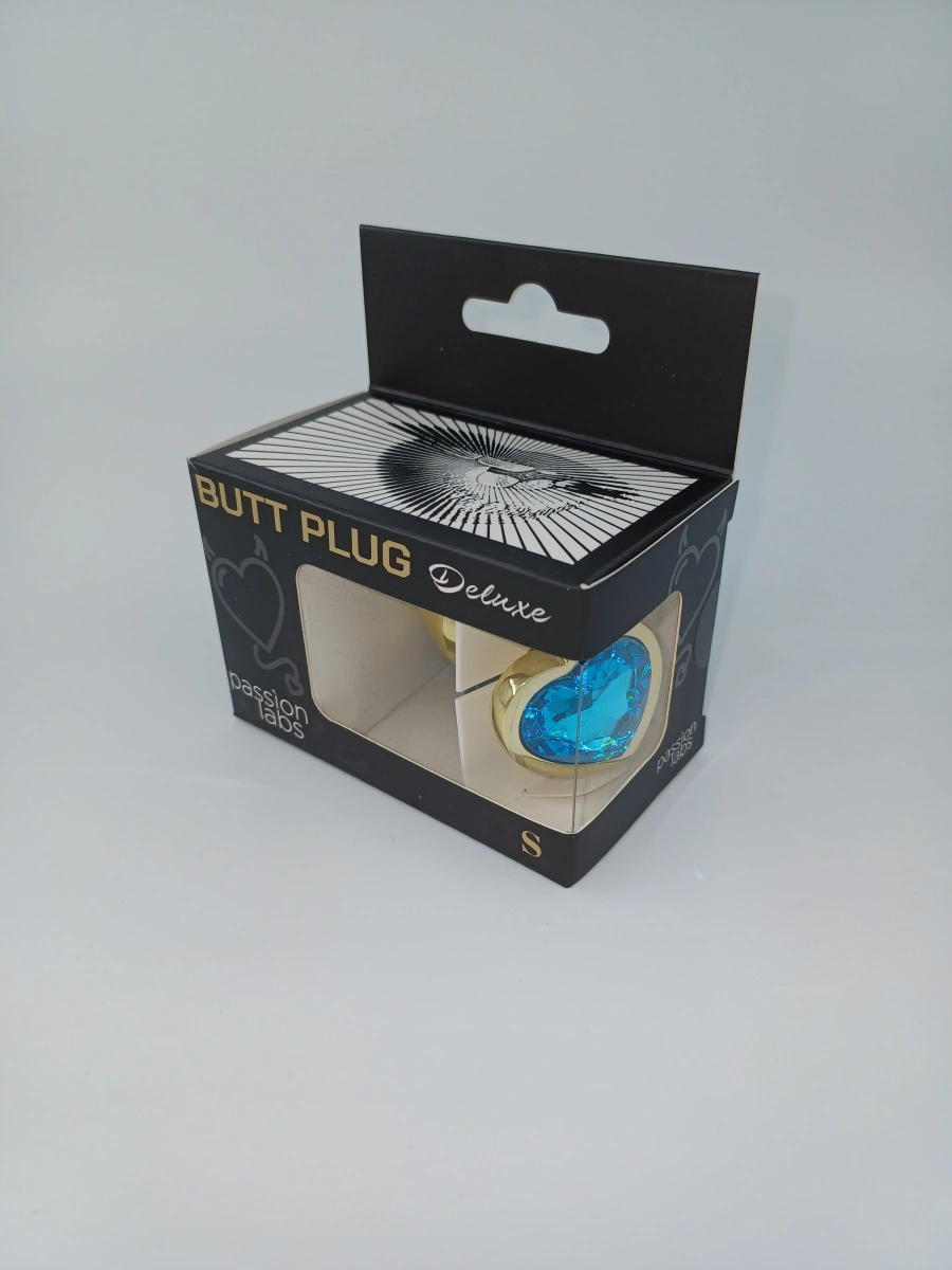 Dop Anal Hearty Buttplug, Small, Auriu/Albastru Deschis, Passion Labs, #2, Erotic24.ro