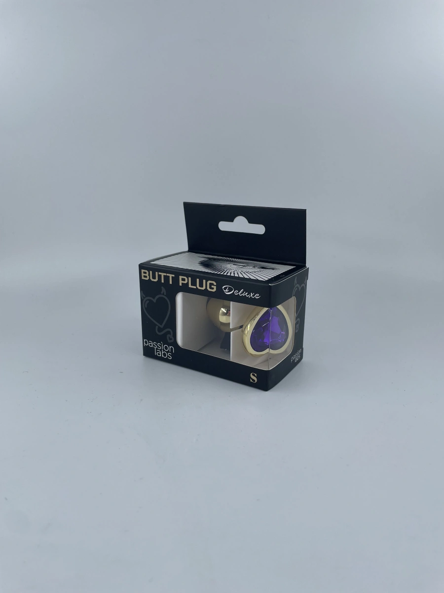 Dop Anal Hearty Buttplug, Small, Auriu/Mov, Passion Labs, Nr. 2, Erotic24.ro