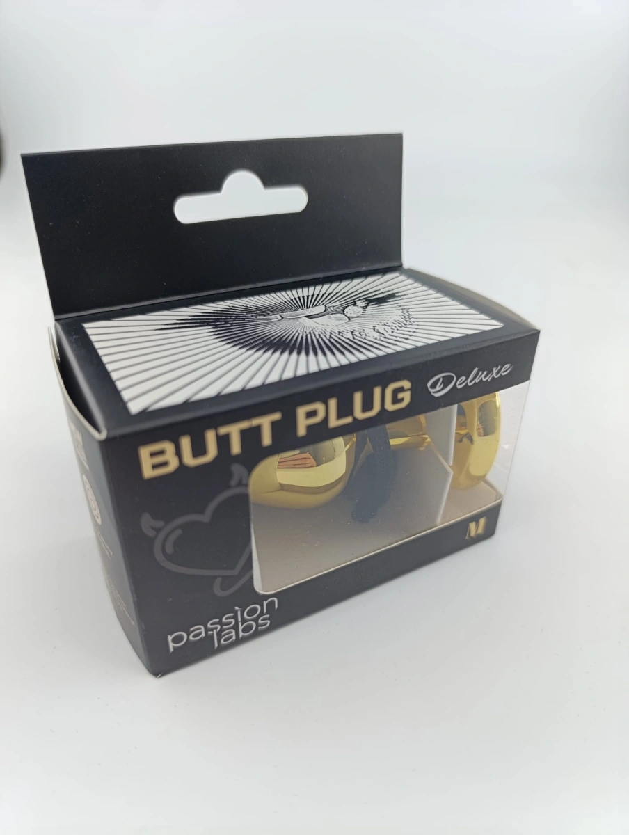 Dop Anal Hearty Buttplug, Medium, Auriu/Portocaliu, Passion Labs, Nr. 2, Erotic24.ro