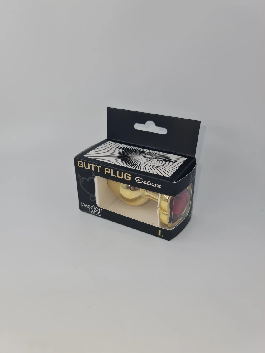 Dop Anal Hearty Buttplug, Large, Auriu/Rosu, Passion Labs, Nr. 2, Erotic24.ro