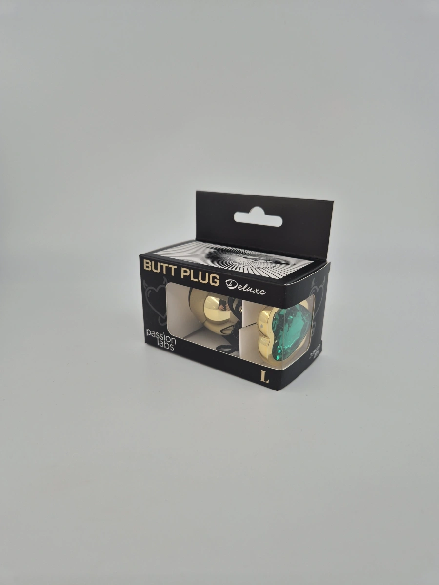 Dop Anal Hearty Buttplug, Large, Auriu/Verde Inchis, Passion Labs, #2, Erotic24.ro