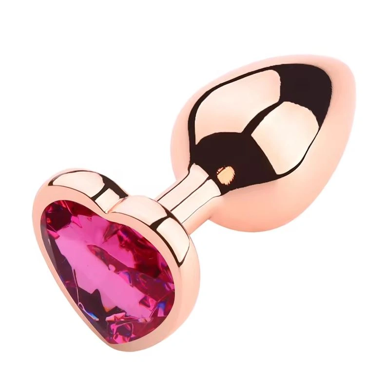 Dop Anal Brilliant Anal Plug Small, Rose Gold, Piatra Roz Inchis, Passion Labs