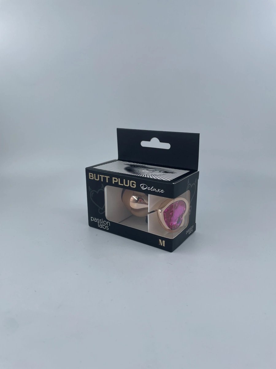Dop Anal Brilliant Anal Plug Medium, Rose Gold, Piatra Roz Inchis, Passion Labs, #2, Erotic24.ro
