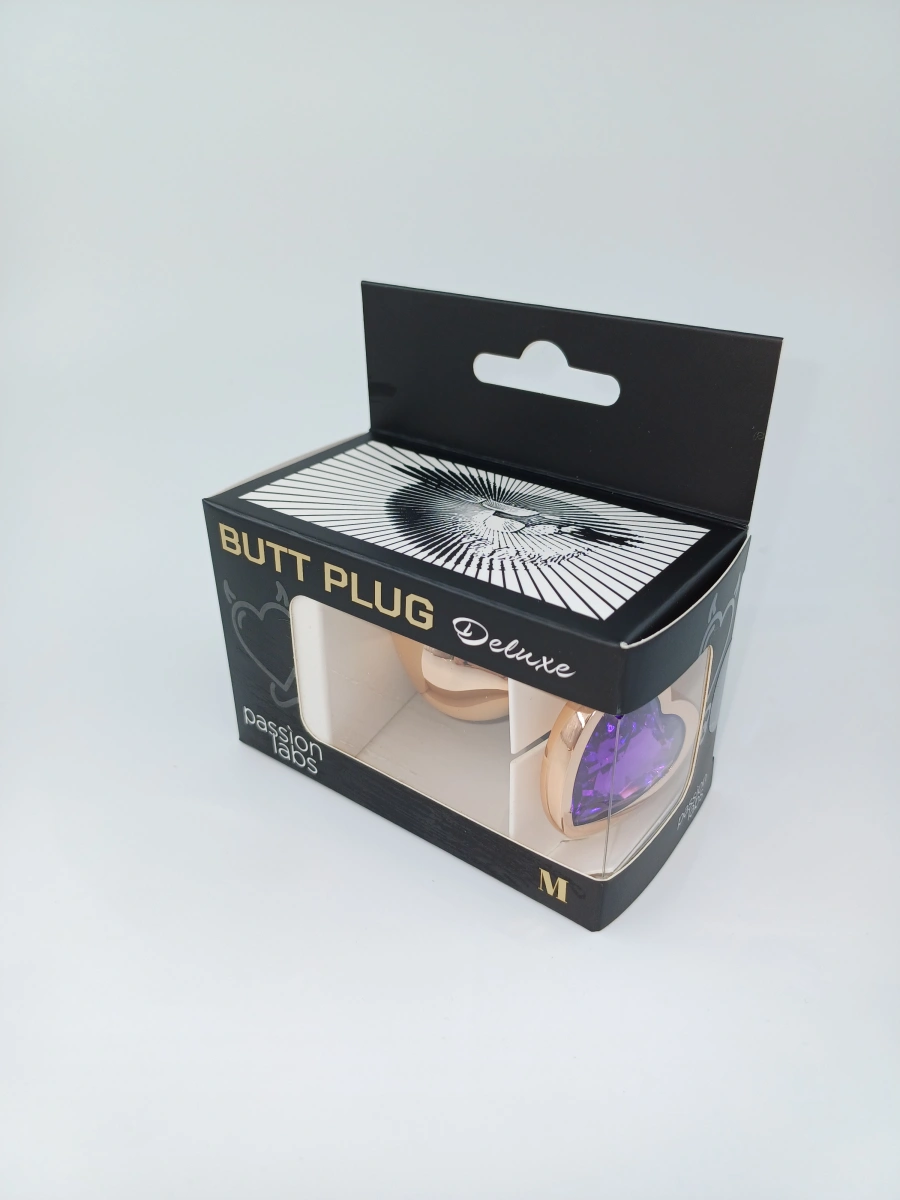 Dop Anal Brilliant Anal Plug Medium, Rose Gold, Piatra Mov, Passion Labs, #2, Erotic24.ro