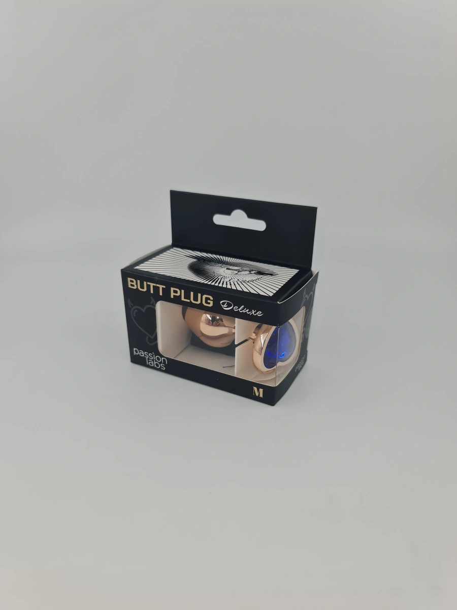 Dop Anal Brilliant Anal Plug Medium, Rose Gold, Piatra Albastra, Passion Labs, Nr. 2, Erotic24.ro