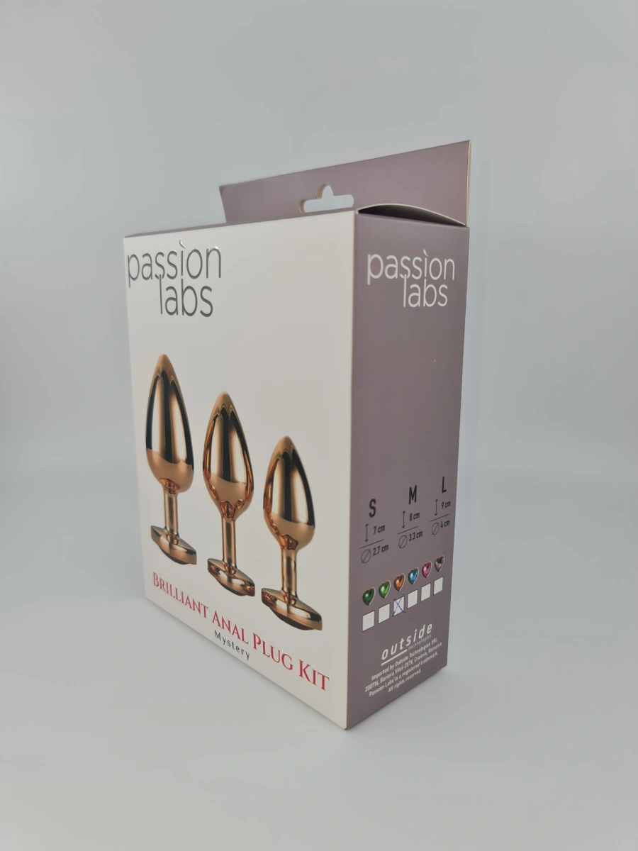 Set 3 Dopuri Brilliant Anal Plug, Rose Gold, Piatra Portocalie, Passion Labs, #2, Erotic24.ro