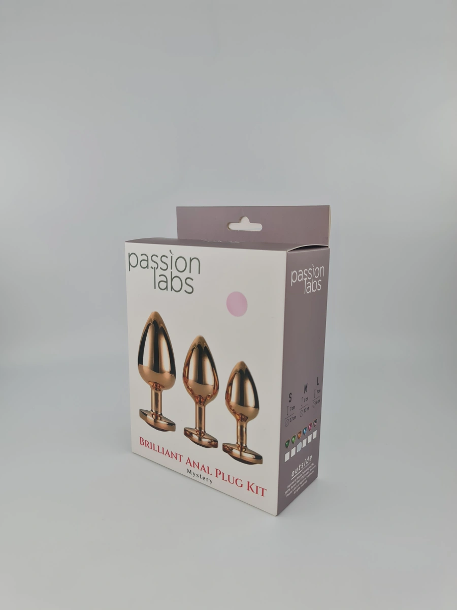 Set 3 Dopuri Brilliant Anal Plug, Rose Gold, Piatra Roz Deschis, Passion Labs, #2, Erotic24.ro