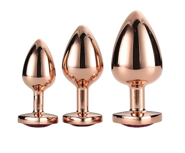 Set 3 Dopuri Brilliant Anal Plug Kit, Rose Gold, Piatra Roz, Passion Labs, Mystery, #2, Erotic24.ro