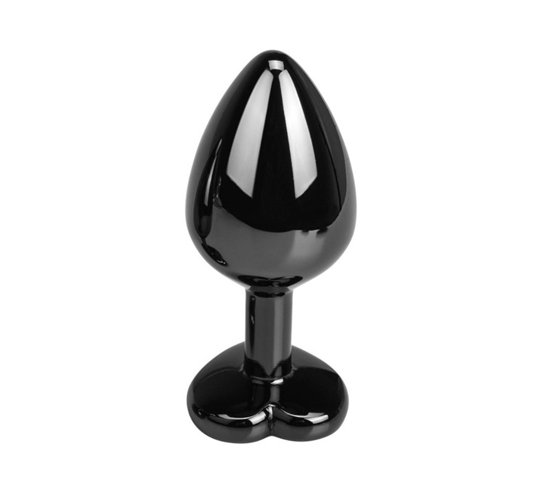 Dop Anal Dark Anal Plug Small, Heart Shape, Negru, Guilty Toys, #3, Erotic24.ro