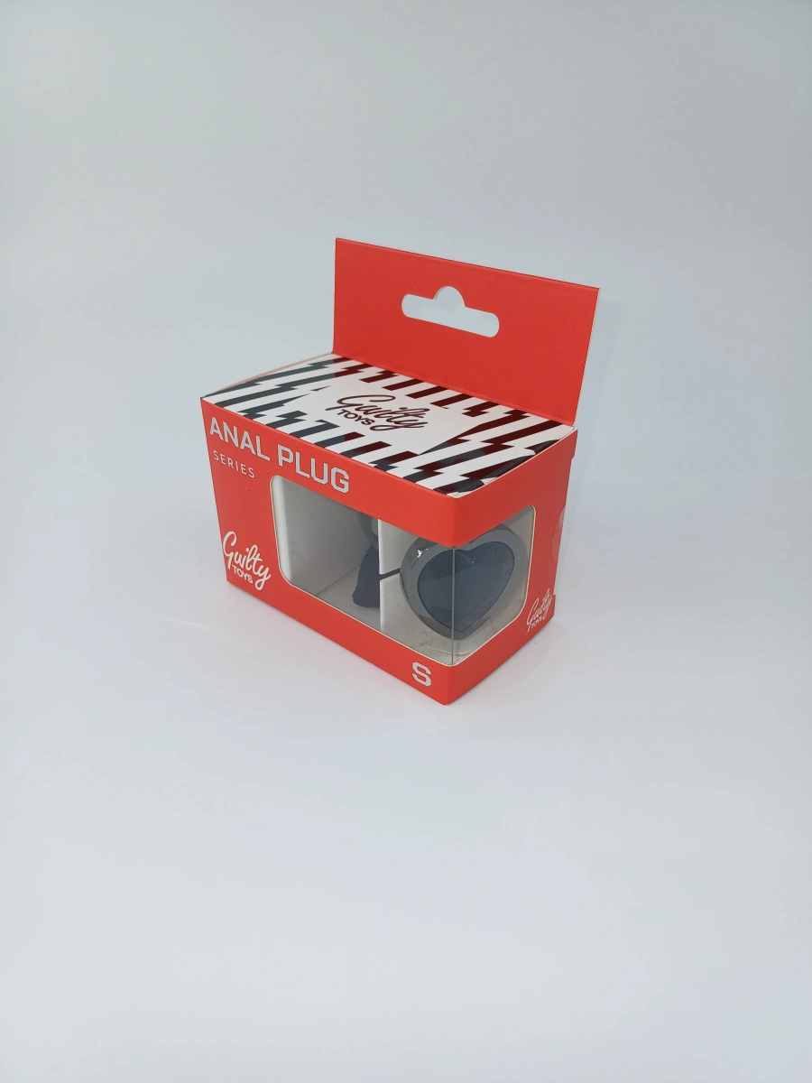 Dop Anal Dark Anal Plug Small, Heart Shape, Negru, Guilty Toys, #4, Erotic24.ro