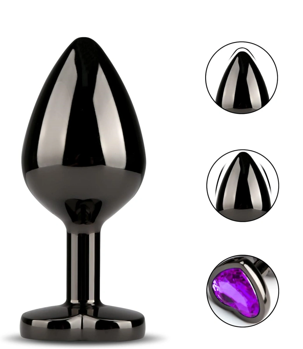 Dop Anal Dark Anal Plug Small, Heart Shape, Violet, Guilty Toys, #3, Erotic24.ro