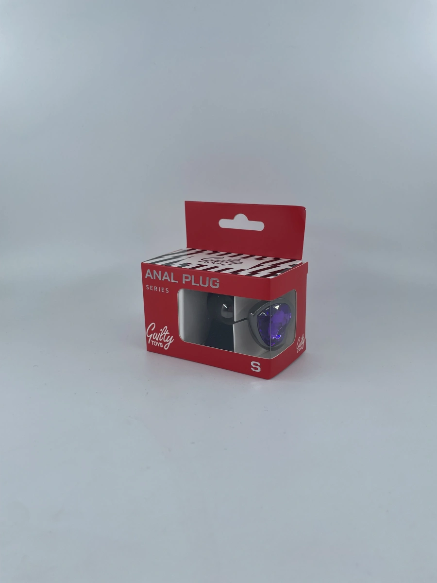 Dop Anal Dark Anal Plug Small, Heart Shape, Violet, Guilty Toys, #4, Erotic24.ro