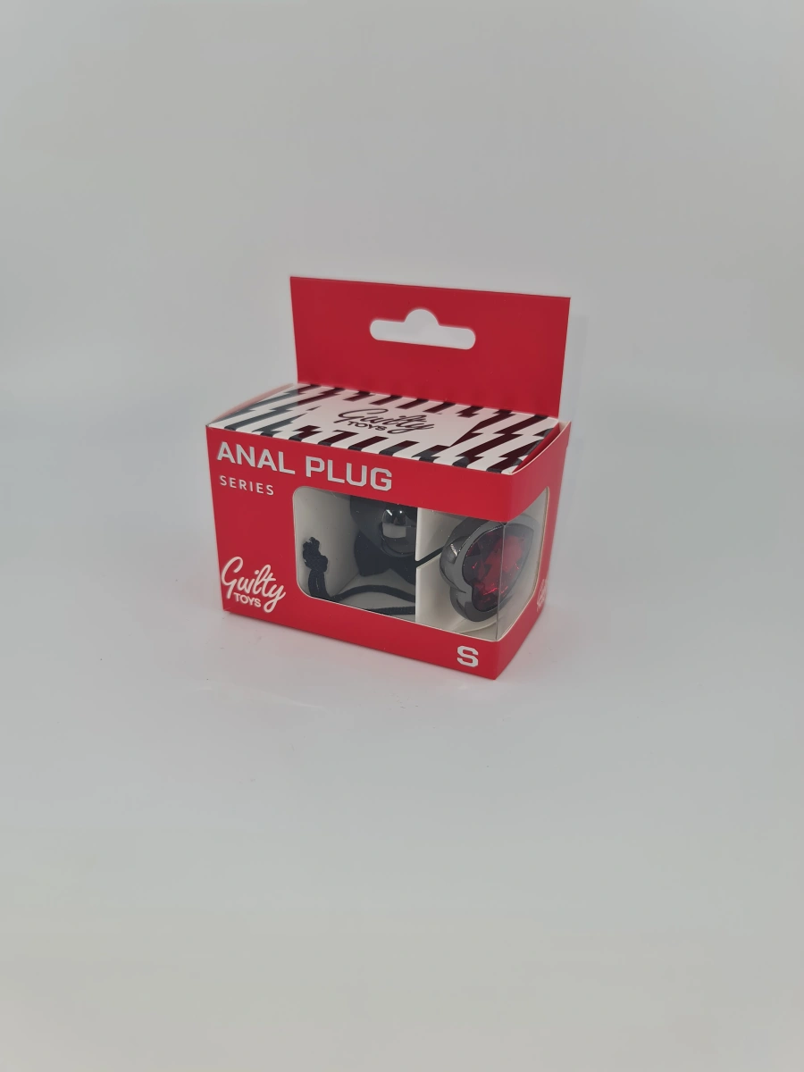 Dop Anal Dark Anal Plug Small, Heart Shape, Rosu, Guilty Toys, Nr. 2, Erotic24.ro