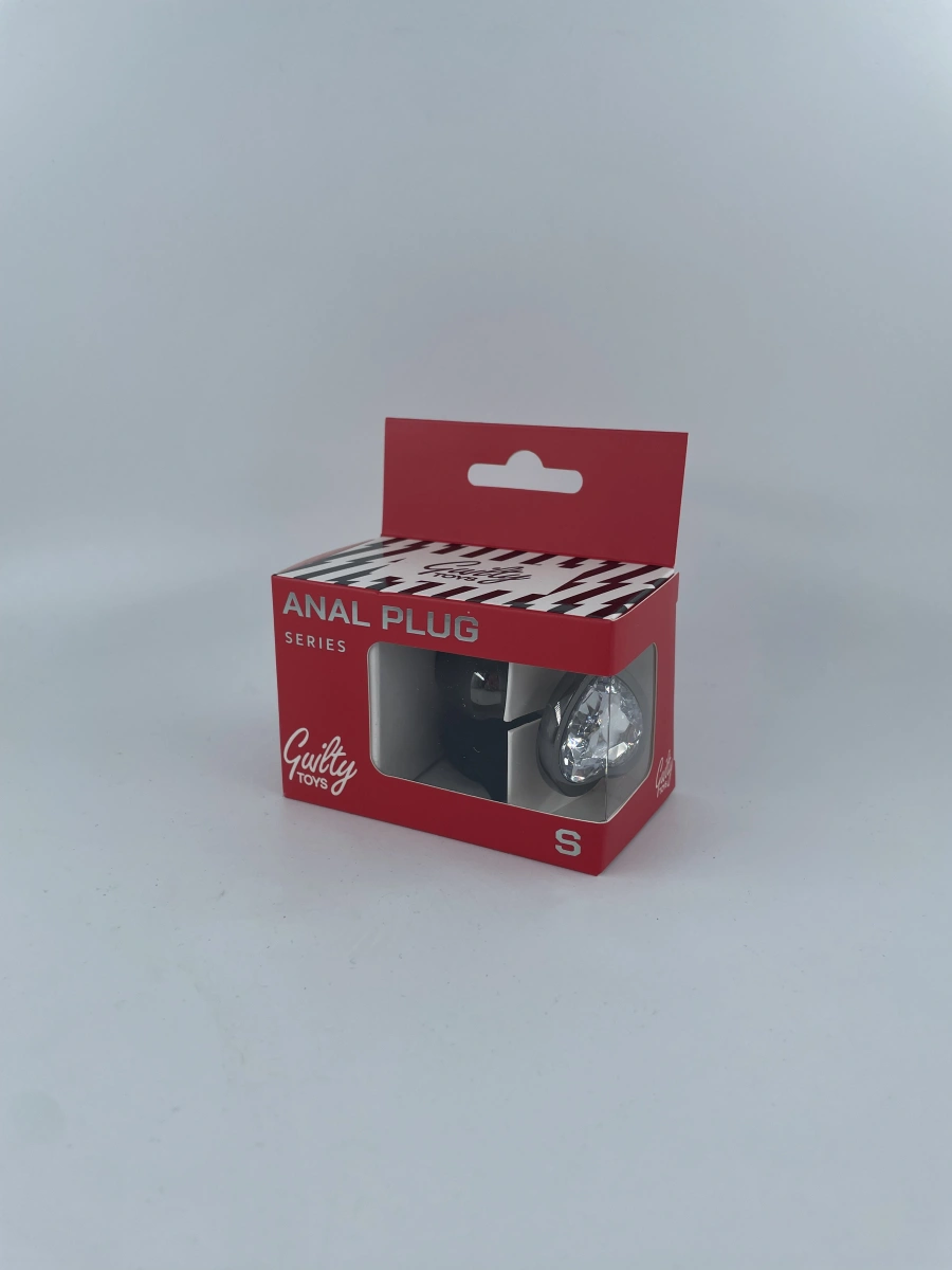 Dop Anal Dark Anal Plug Small, Heart Shape, Transparent, Guilty Toys, #5, Erotic24.ro