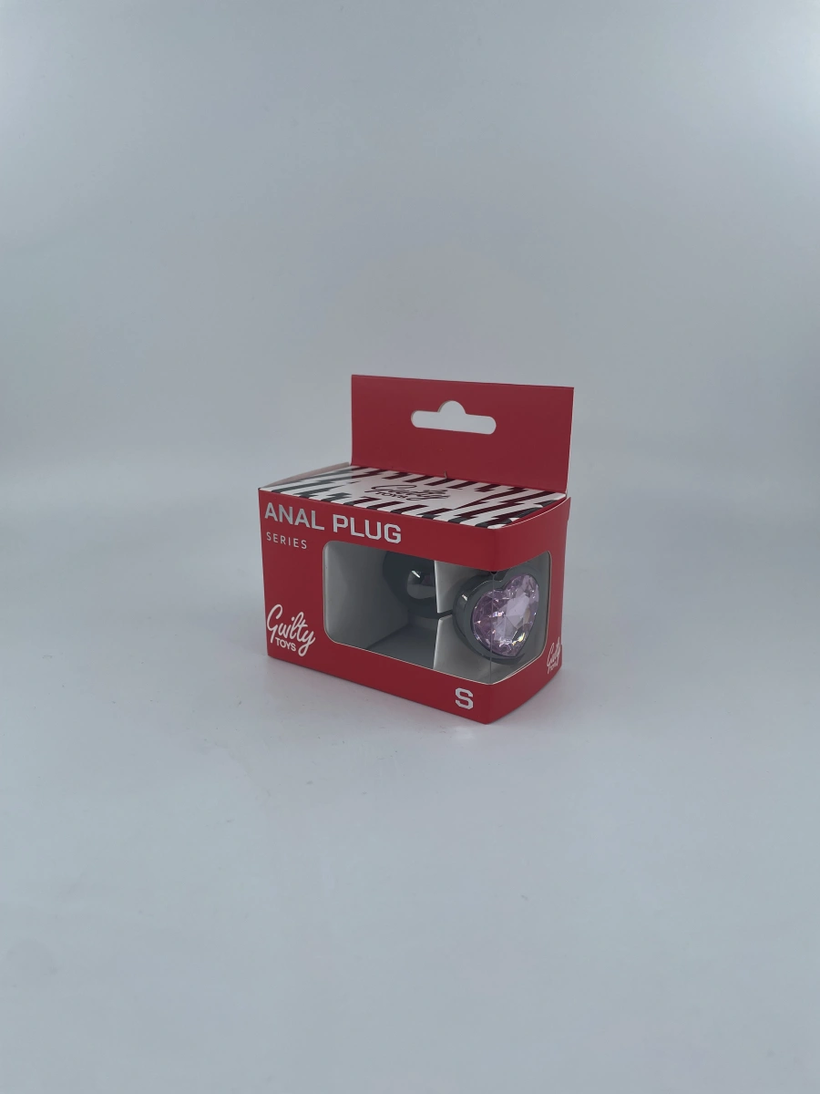 Dop Anal Dark Anal Plug Small, Heart Shape, Roz Deschis, Guilty Toys, #3, Erotic24.ro