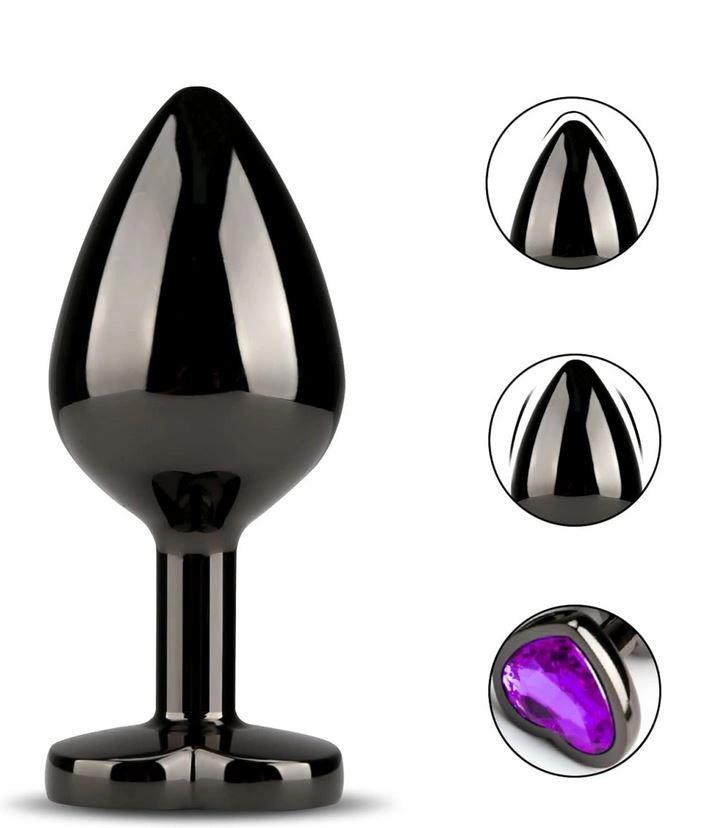Dop Anal Dark Anal Plug Medium, Heart Shape, Violet, Guilty Toys, #3, Erotic24.ro