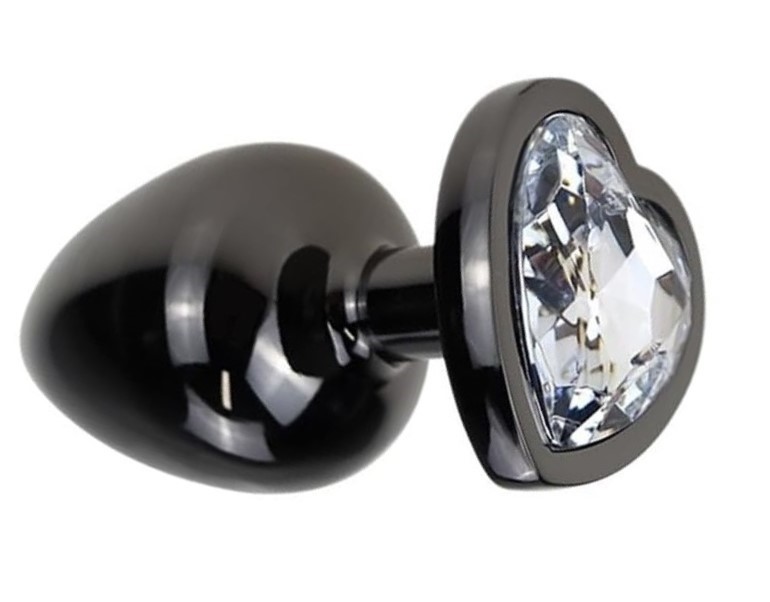 Dop Anal Dark Anal Plug Medium, Heart Shape, Transparent, Guilty Toys, #2, Erotic24.ro