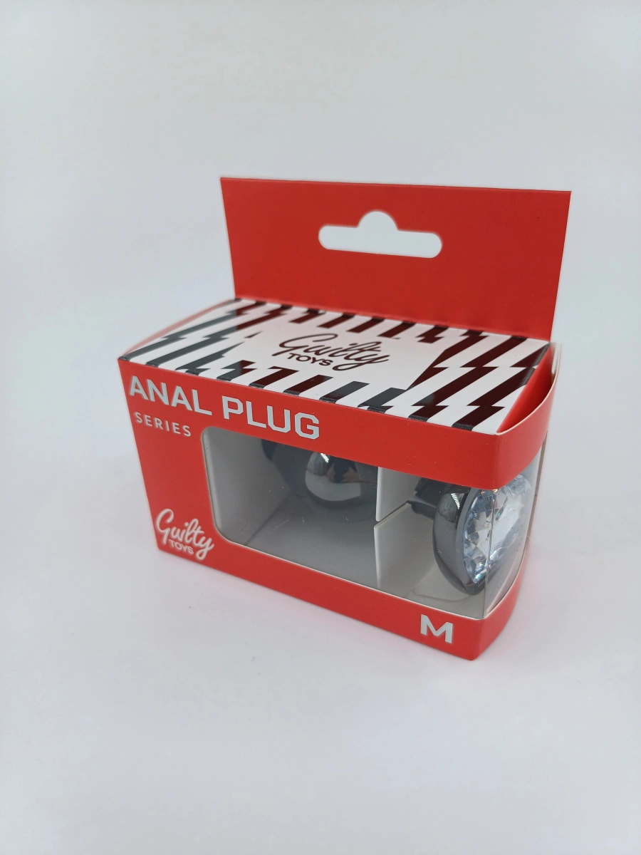 Dop Anal Dark Anal Plug Medium, Heart Shape, Transparent, Guilty Toys, #5, Erotic24.ro