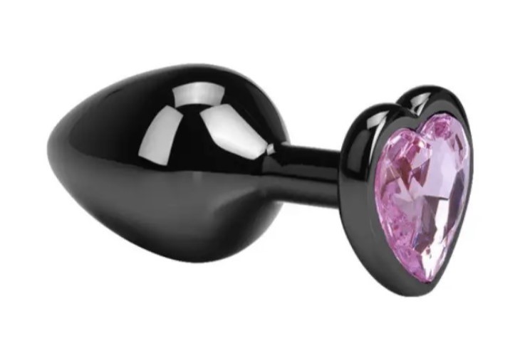 Dop Anal Dark Anal Plug Medium, Heart Shape, Roz Deschis, Guilty Toys