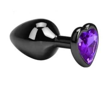 Dop Anal Dark Anal Plug Large, Heart Shape, Mov Inchis, Guilty Toys