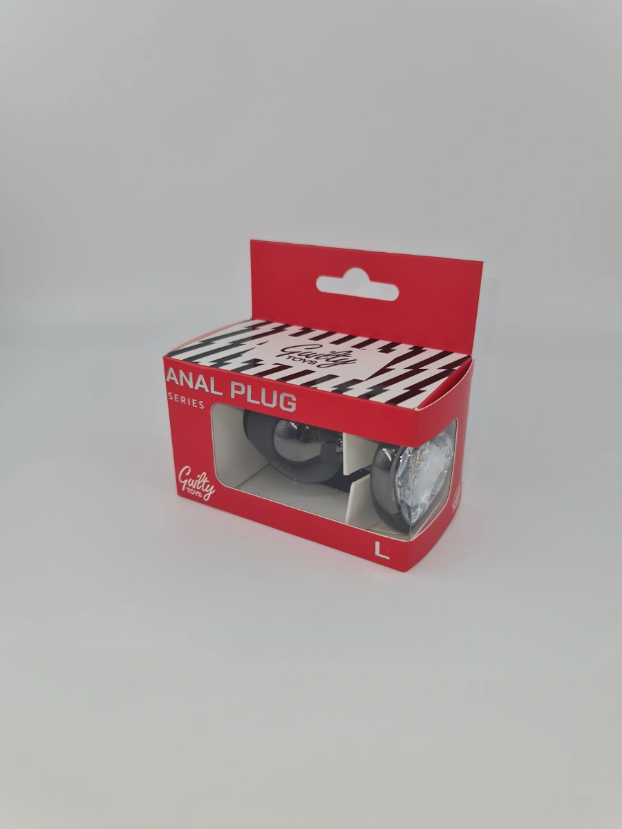 Dop Anal Dark Anal Plug Large, Heart Shape, Transparent, Guilty Toys, Nr. 5, Erotic24.ro