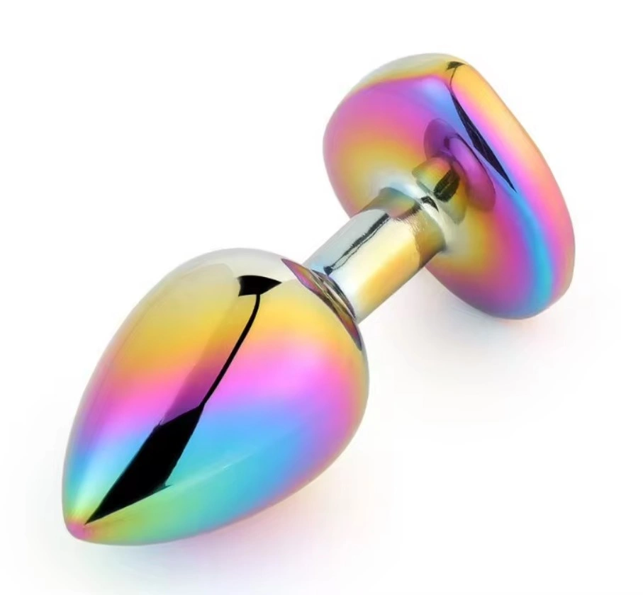 Dop Anal Rainbow Buttplug Small, Heart Shape, Piatra Albastru Deschis, Guilty Toys, #2, Erotic24.ro