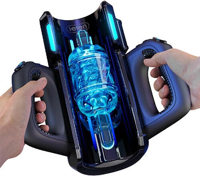 Masturbator Leten King Thrusting Pro, 10 Moduri Thrusting, 10 Viteze, TPE, Negru, 38 cm, #7, Erotic24.ro