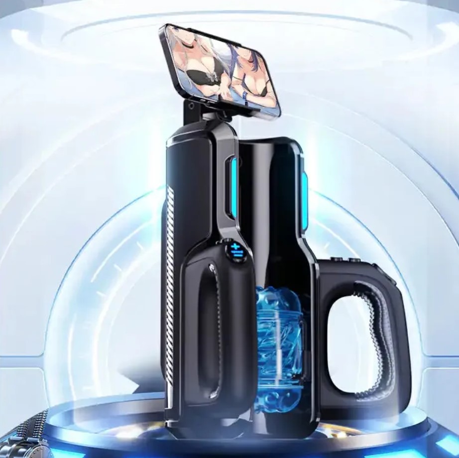 Masturbator Leten King Thrusting Pro, 10 Moduri Thrusting, 10 Viteze, TPE, Negru, 38 cm, #2, Erotic24.ro