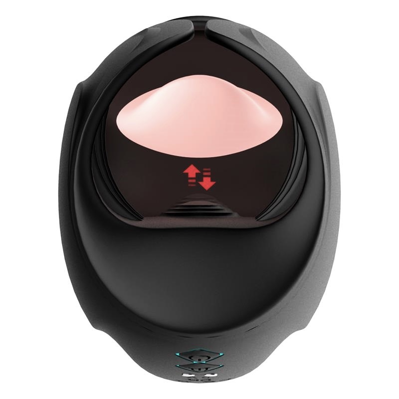 Stimulator Penis Blowjob, Vibrating&Tappping&Licking, Silicon, Negru, USB Magnetic, 14.5 cm, #5, Erotic24.ro