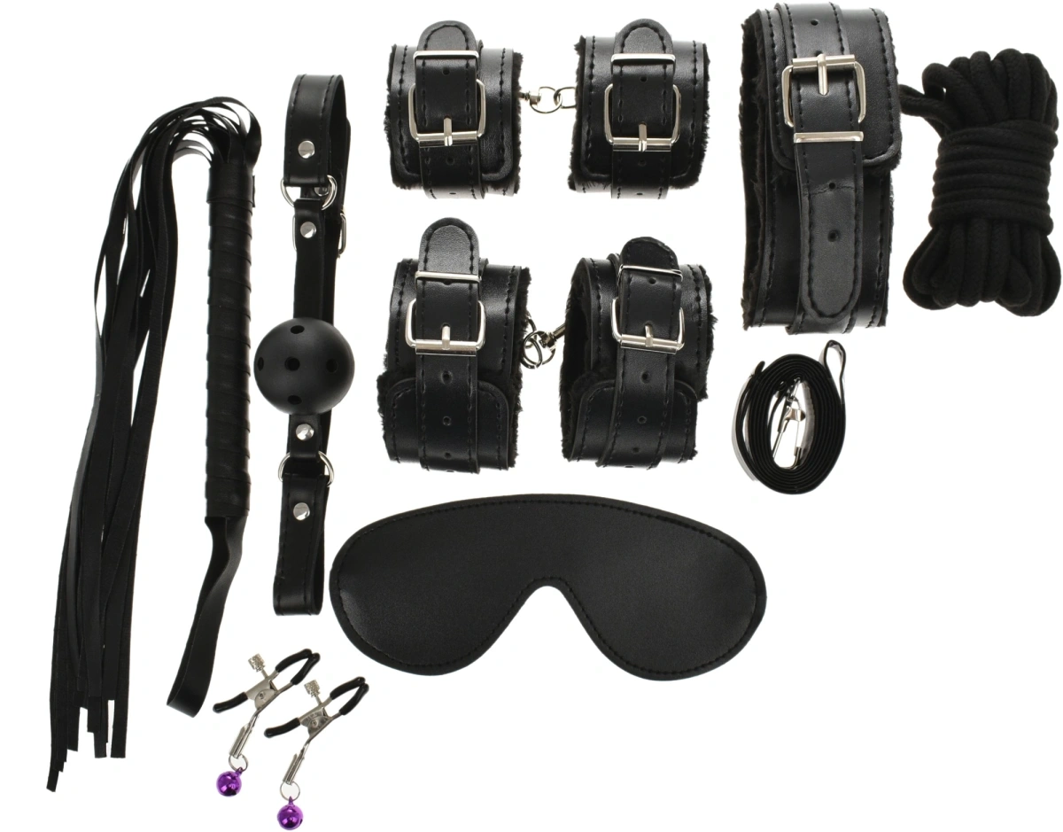 Set BDSM 8 Piese Fear Me!, Negru, Guilty Toys