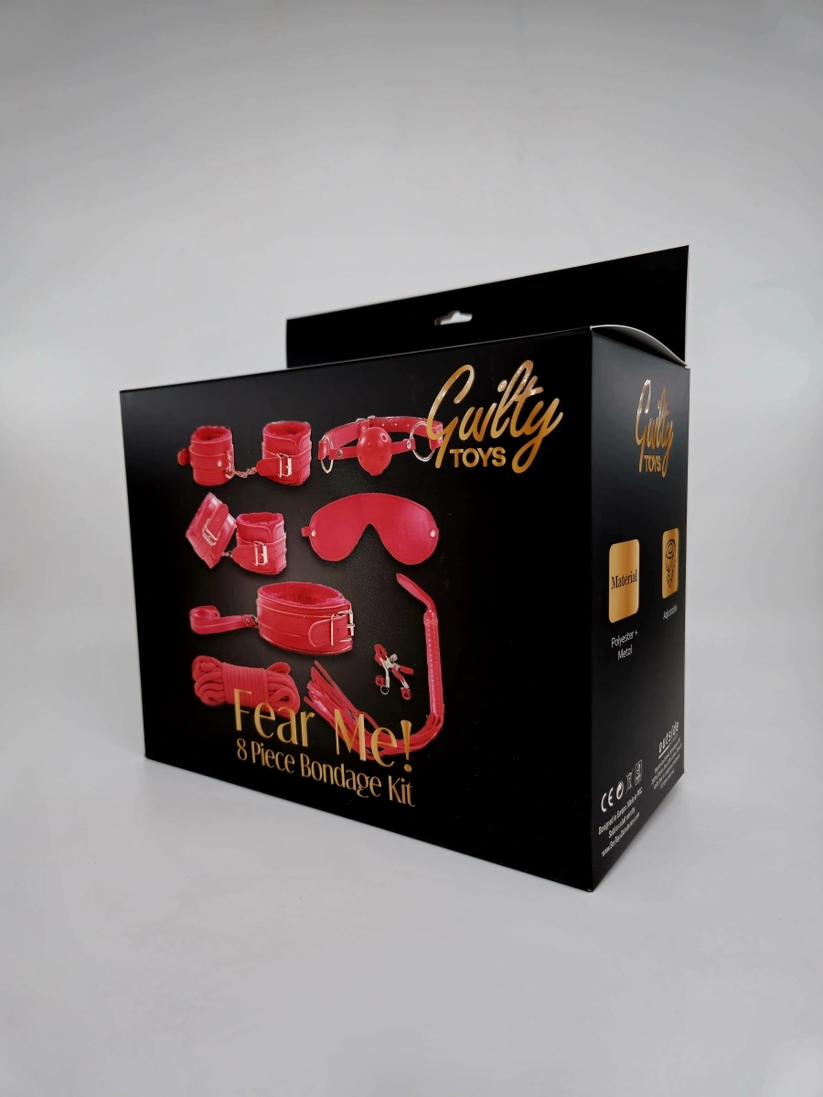 Set BDSM 8 Piese Fear Me!, Rosu, Guilty Toys, #2, Erotic24.ro