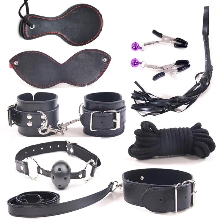 Set BDSM 8 Piese Dungeon KIT, Negru, Gui in SexShop KUR Romania