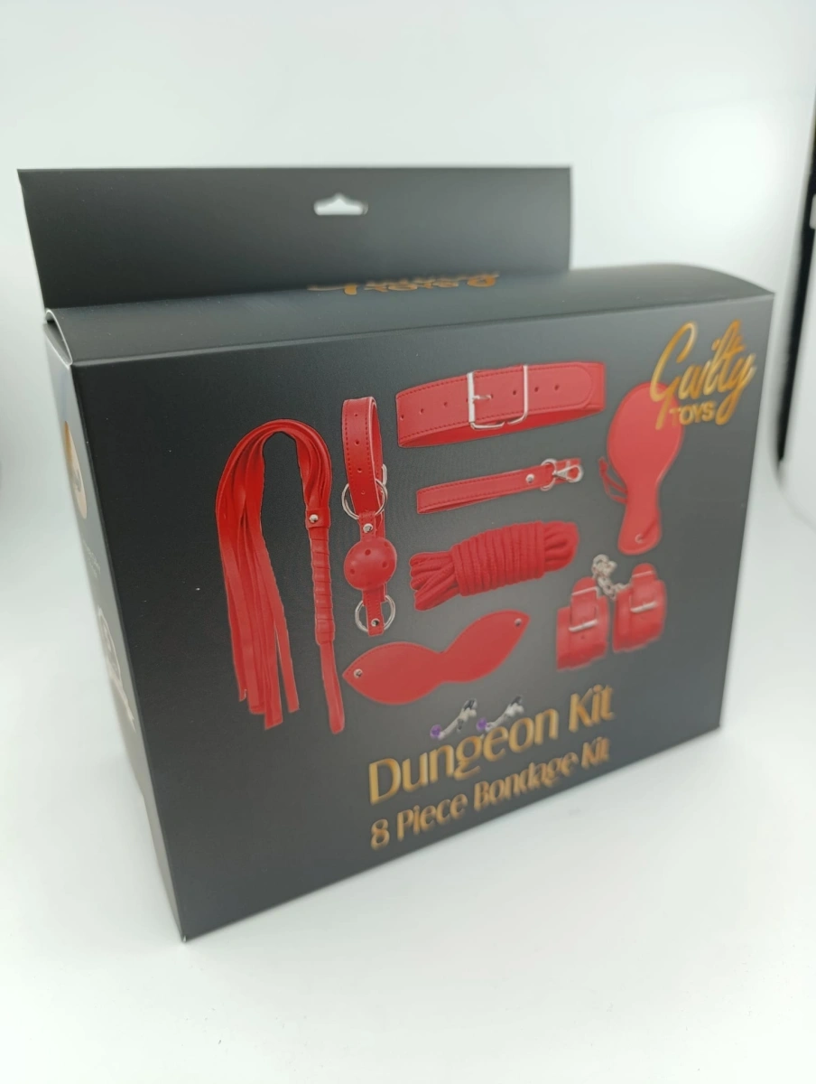 Set BDSM 8 Piese Dungeon KIT, Rosu, Guilty Toys, #2, Erotic24.ro