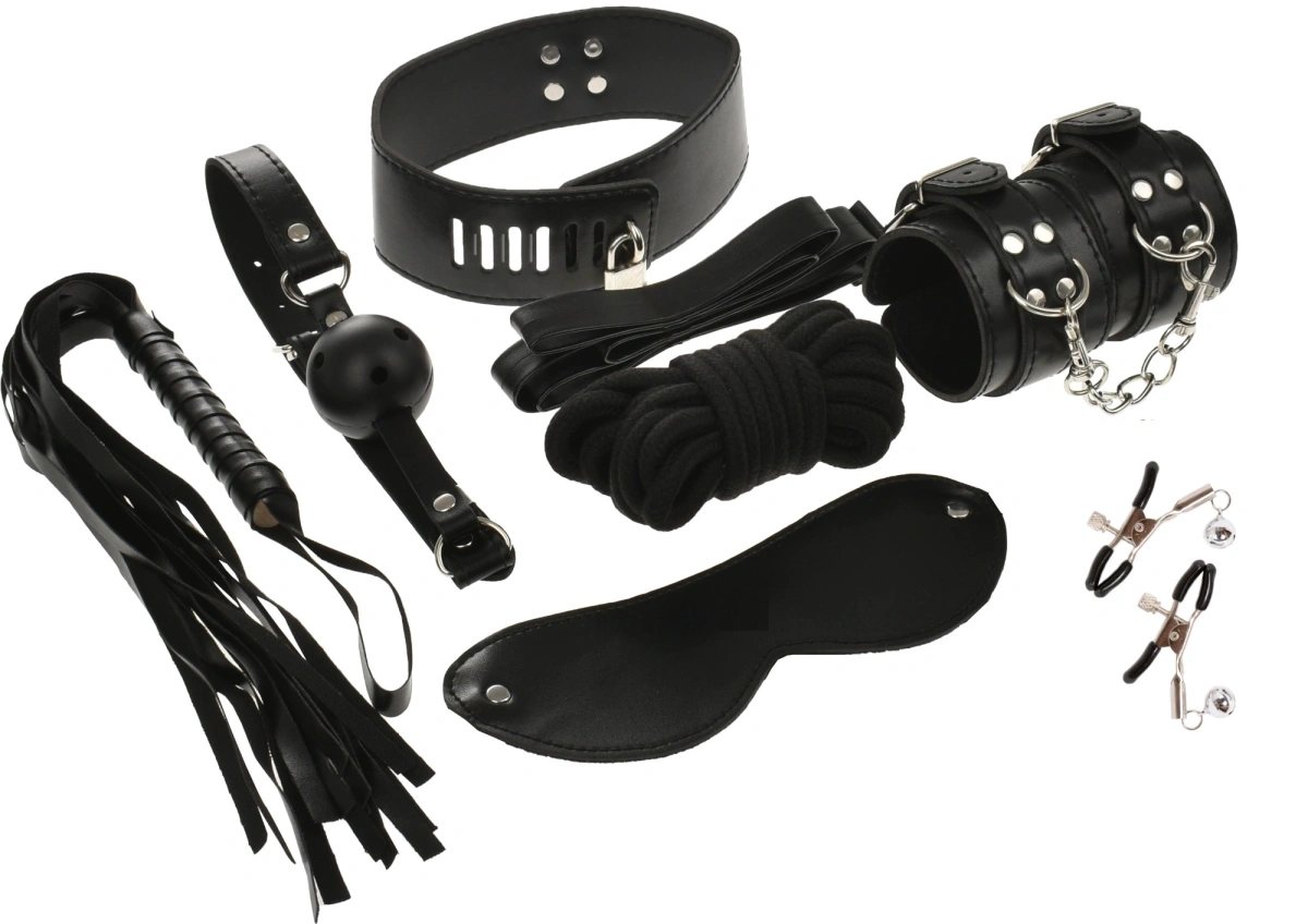 Set BDSM Tease Me 7 Piese Negru Guilty Toys