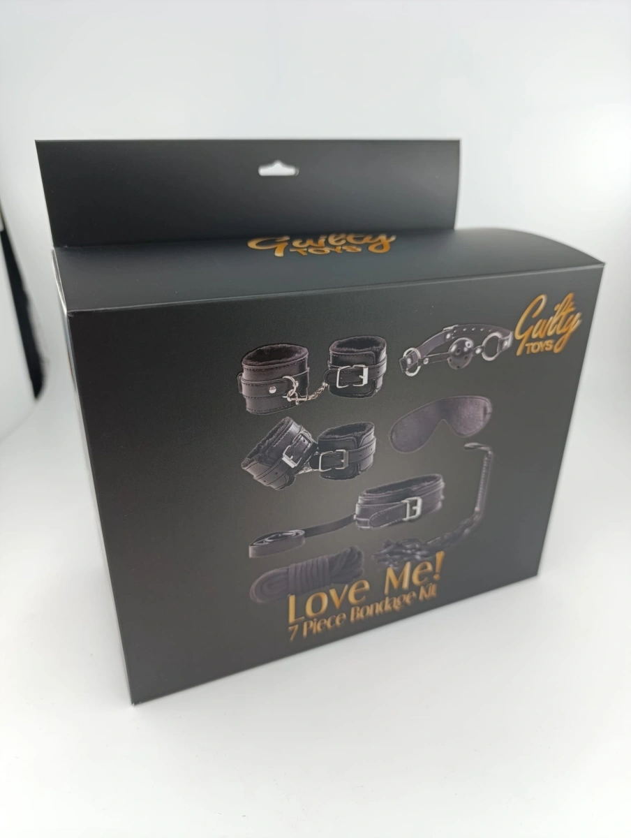 Set BDSM 7 Piese Love Me!, Negru, Guilty Toys, #2, Erotic24.ro